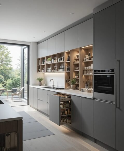 Hidden Pull-Out Storage Under Counters