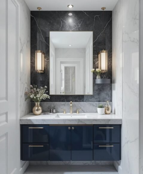 High-Gloss Finish Cabinets for a Chic Look