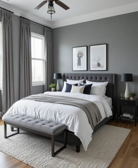 Minimalist Gray Bedroom