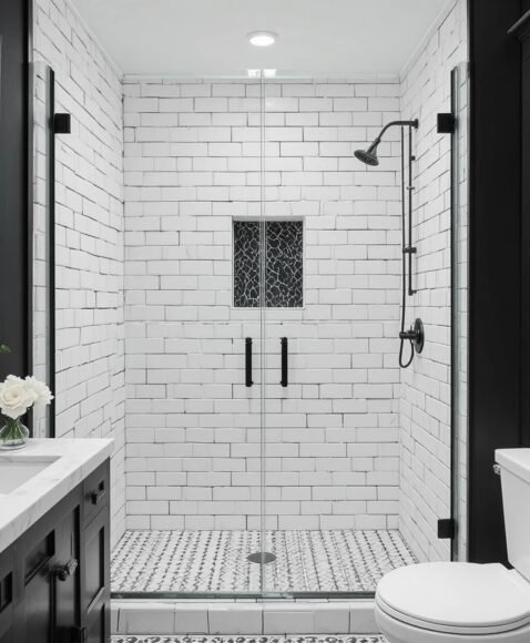 Monochrome Shower Space
