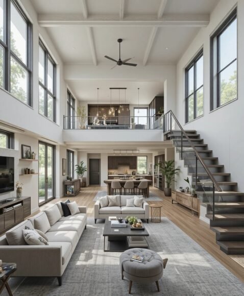 Open Loft with Multi-Level Zones