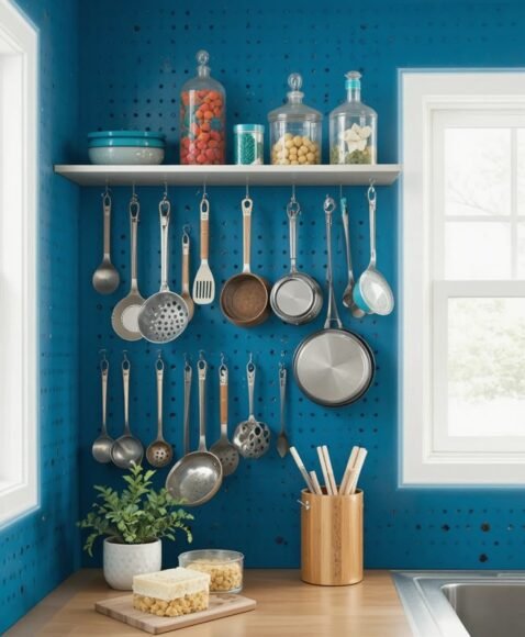 Pegboard Wall for Customizable Storage