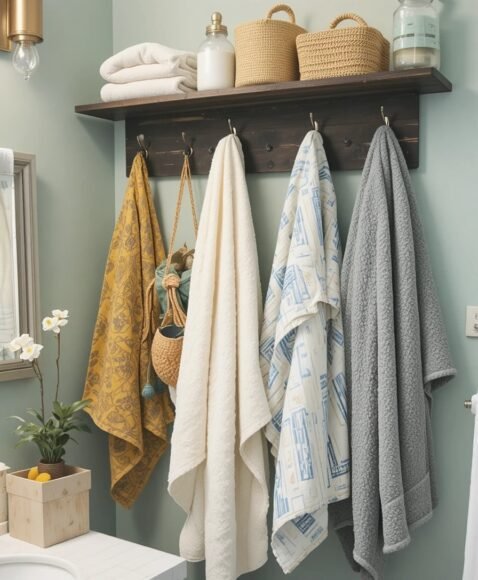 Towel Racks with Hooks