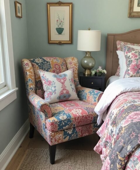 Upholstered Chair with Pattern