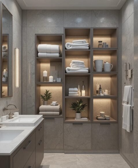 Wall Cabinets with Open Cubes