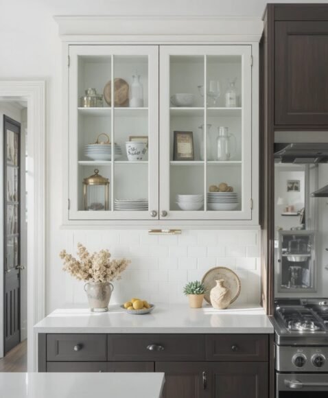 Wall-Mounted Cabinet with Glass Doors