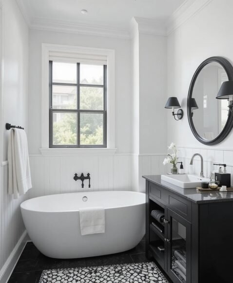 White Walls with Black Accents