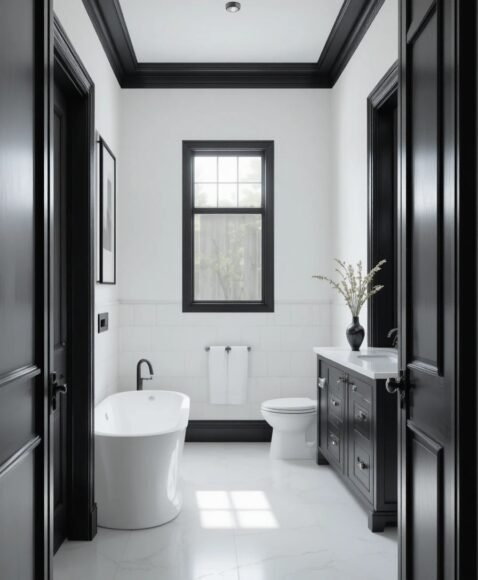White Walls with Black Trim