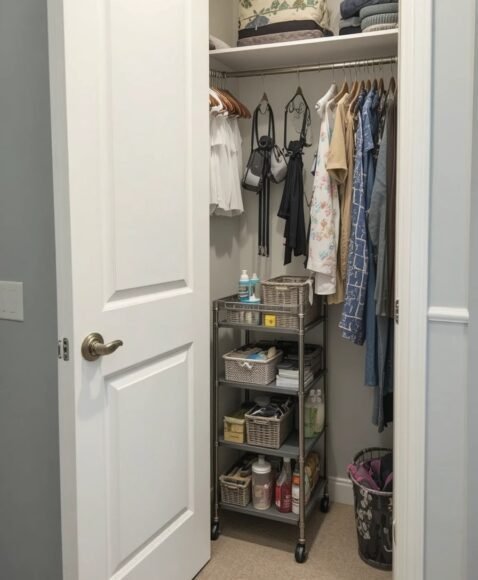 Narrow Rolling Closet Cart