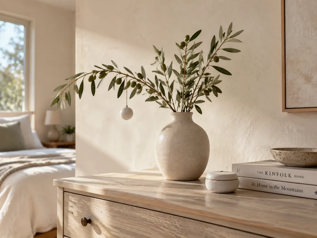 A Minimal Olive Branch in Stoneware