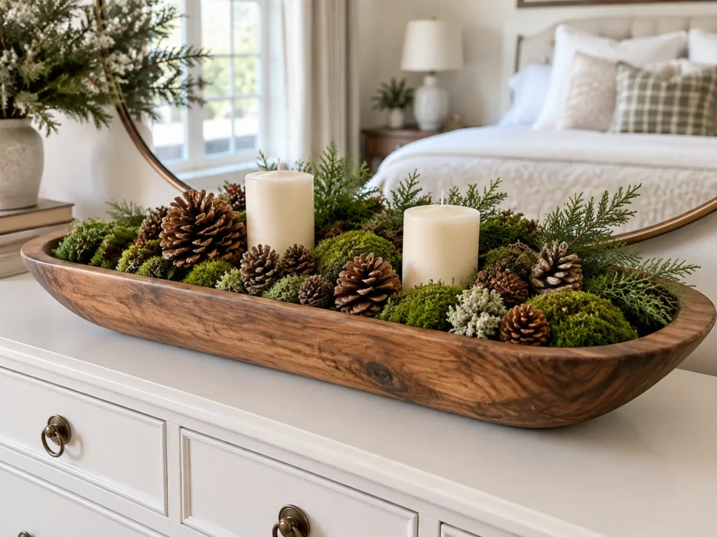 A Moss and Pinecone Dough Bowl