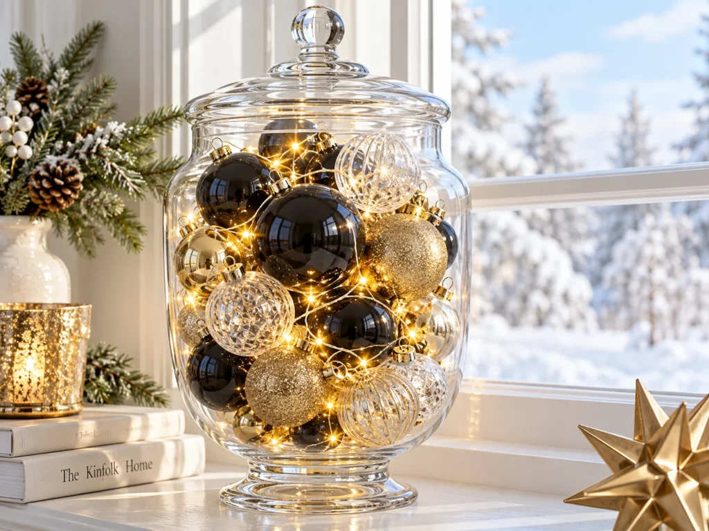 Fill a Glass Jar With Ornaments