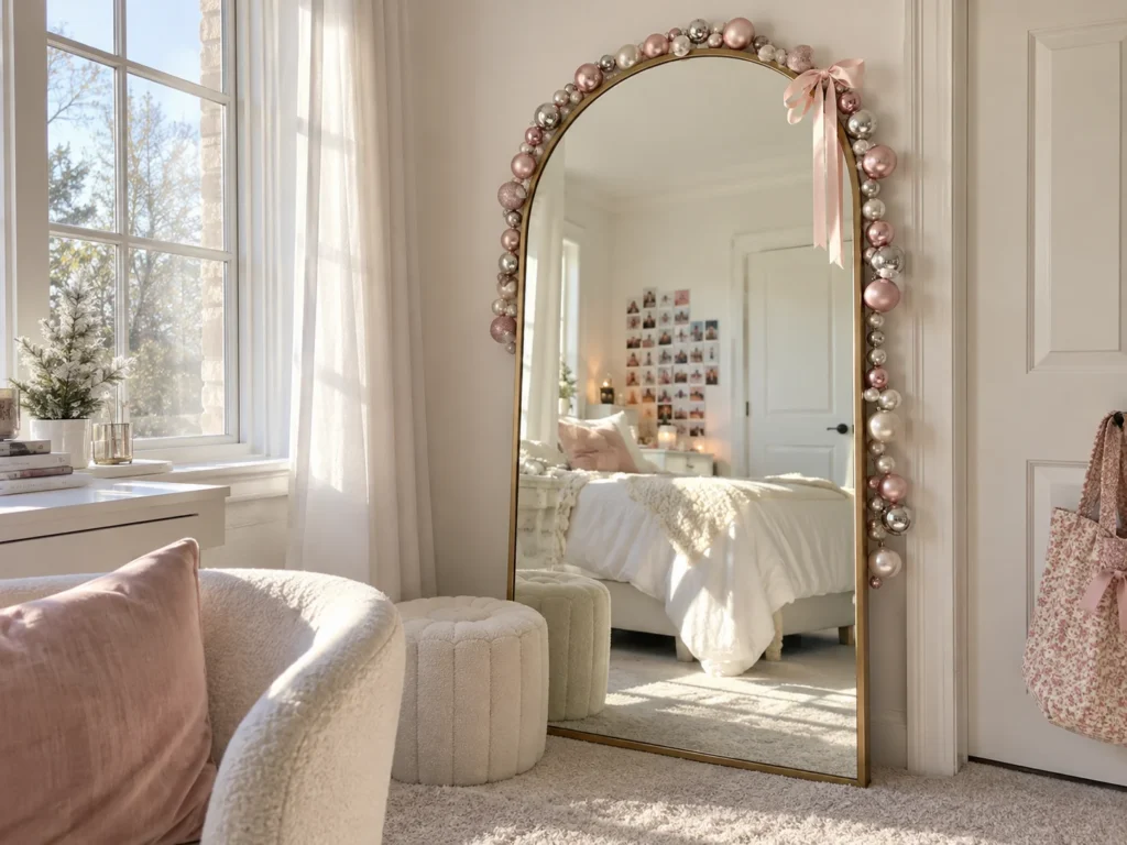 Frame Your Mirror With Mini Ornaments