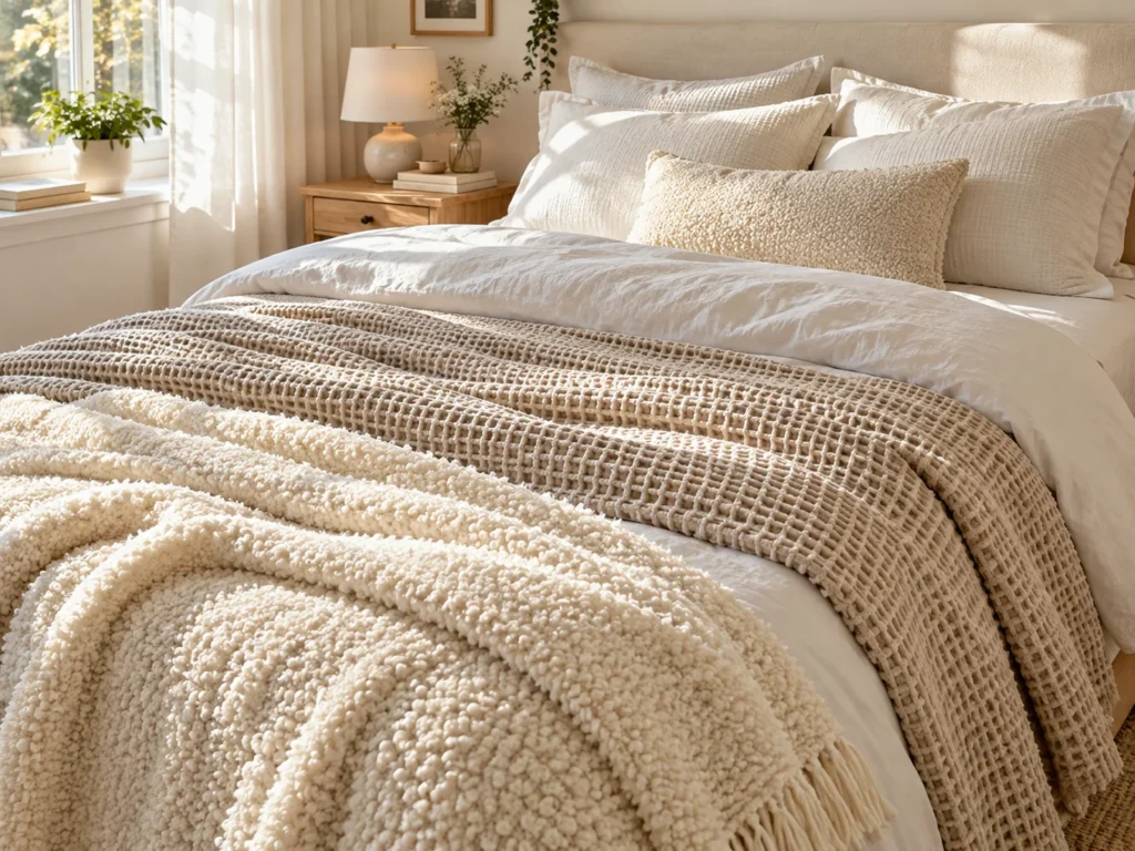 Layer Waffle Knit or Bouclé Bedding