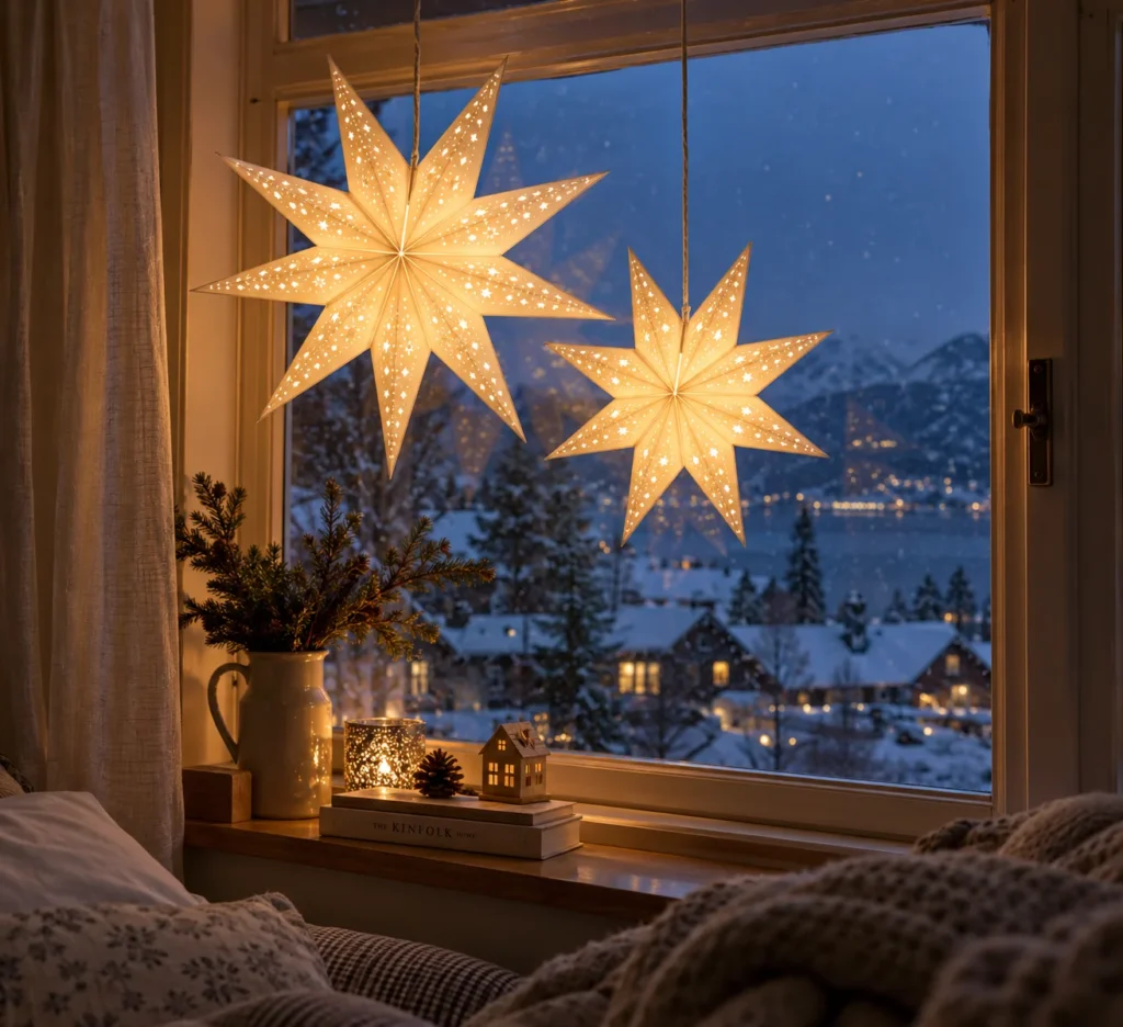 Scandinavian Hanging Window Paper Stars