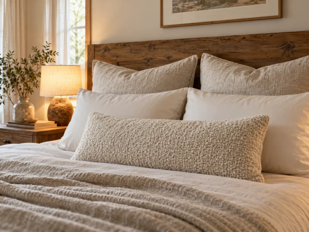 The Bouclé and Washed Linen Pillow Wall