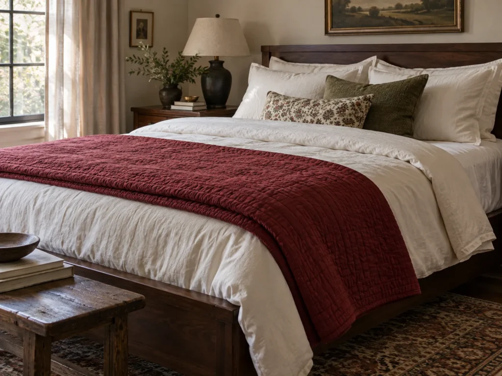 The Cranberry Coverlet Turn-Down