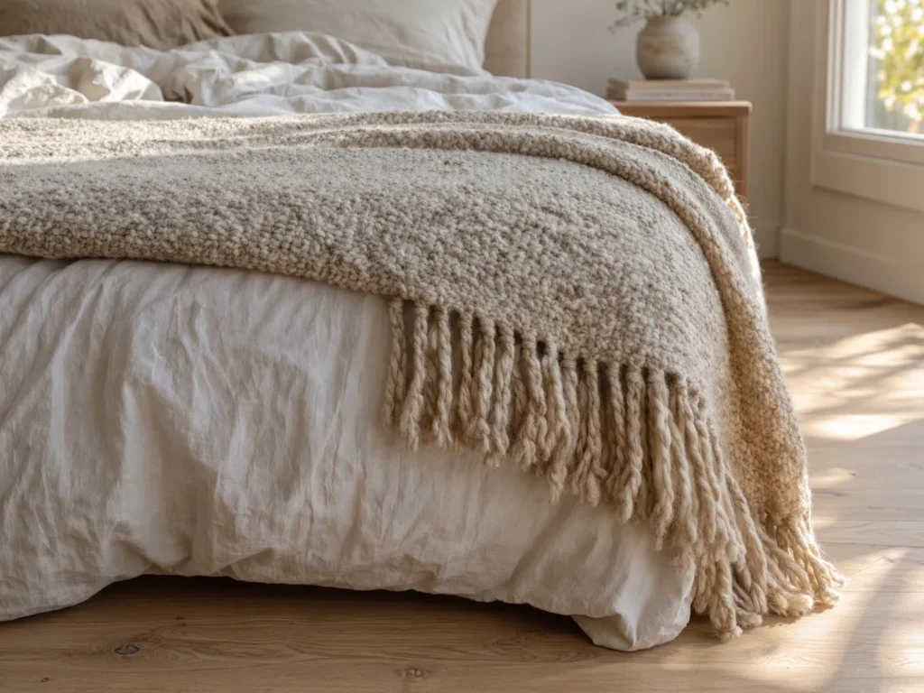 The Fringed Oatmeal Wool Blanket