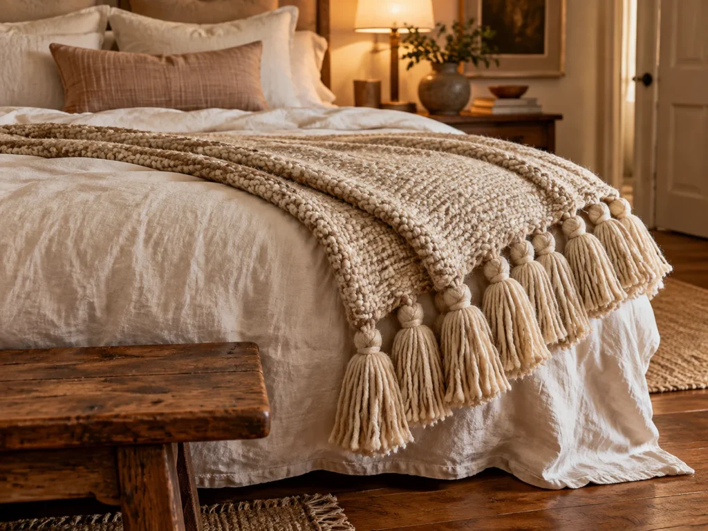 The Fringed Oatmeal Wool Blanket