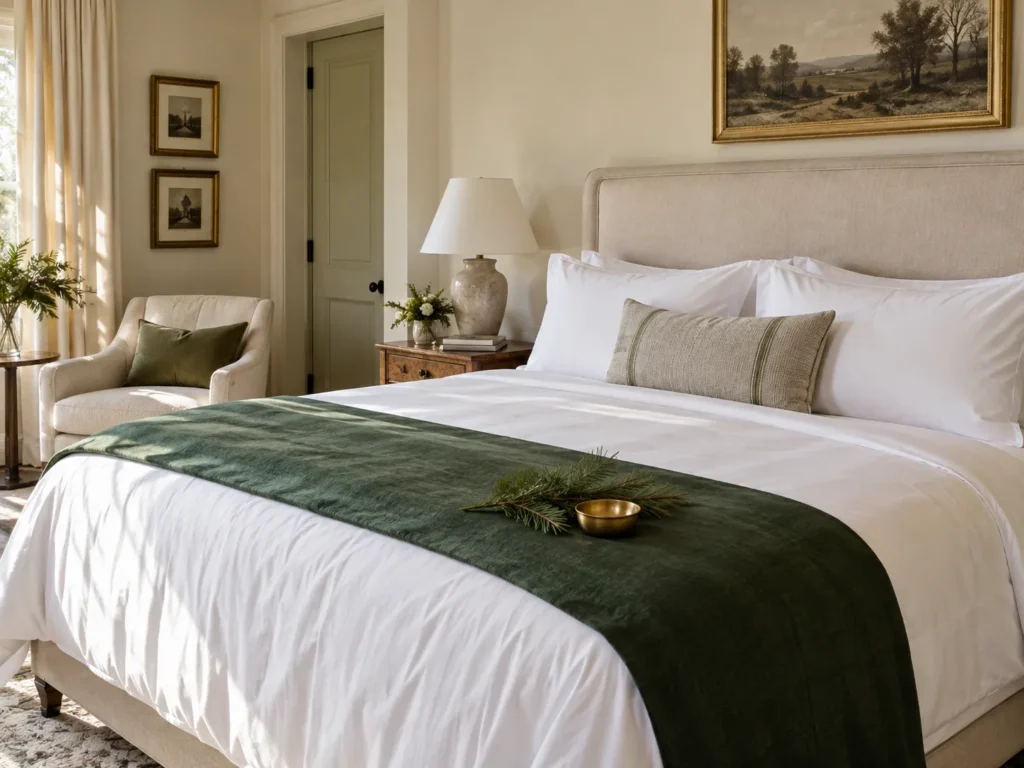 The Hotel-Style Emerald Bed Runner