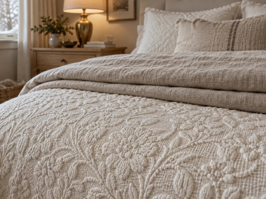 The Ivory Matelassé Coverlet