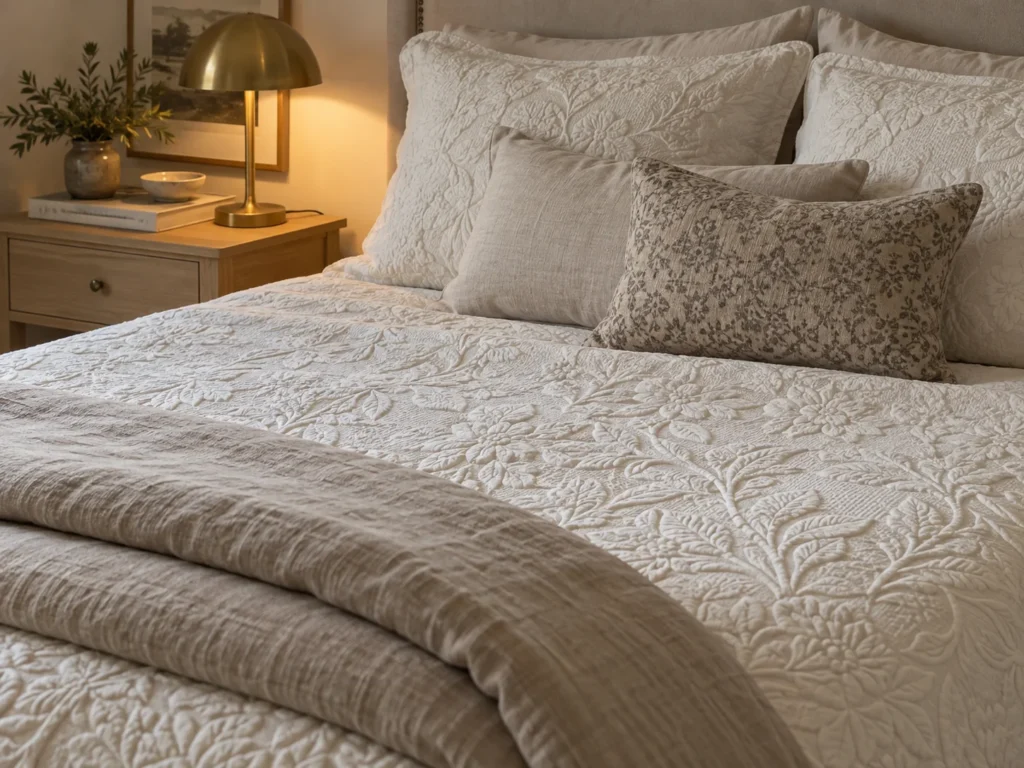 The Ivory Matelassé Coverlet