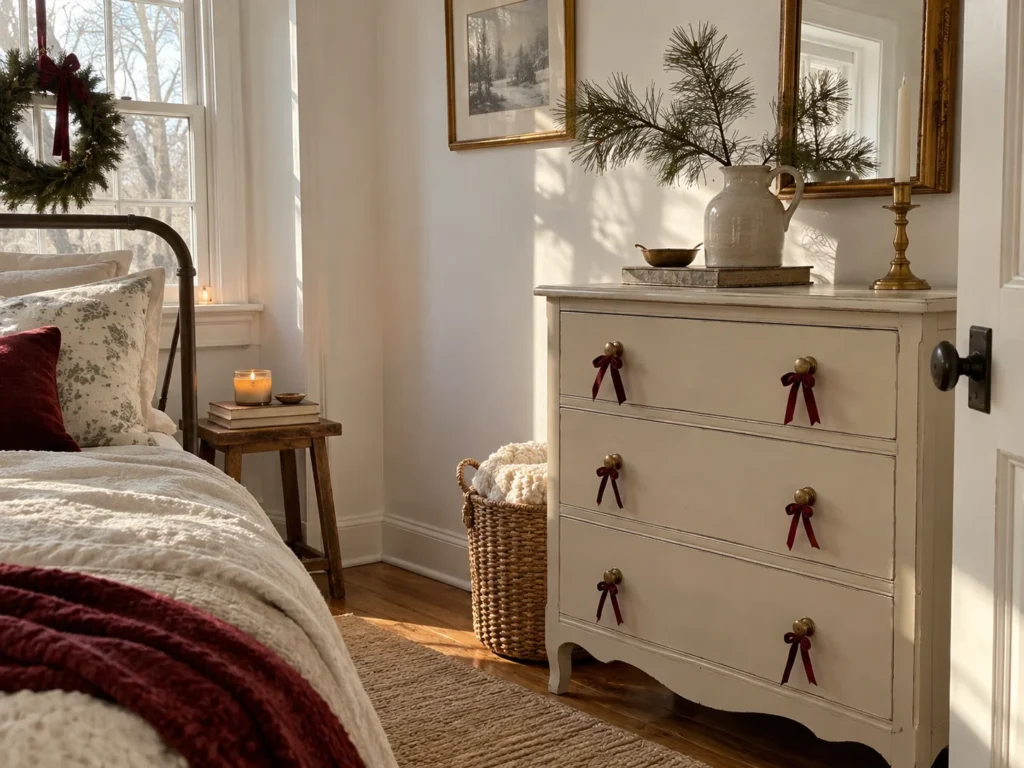 Tie Ribbons on Drawer Knobs
