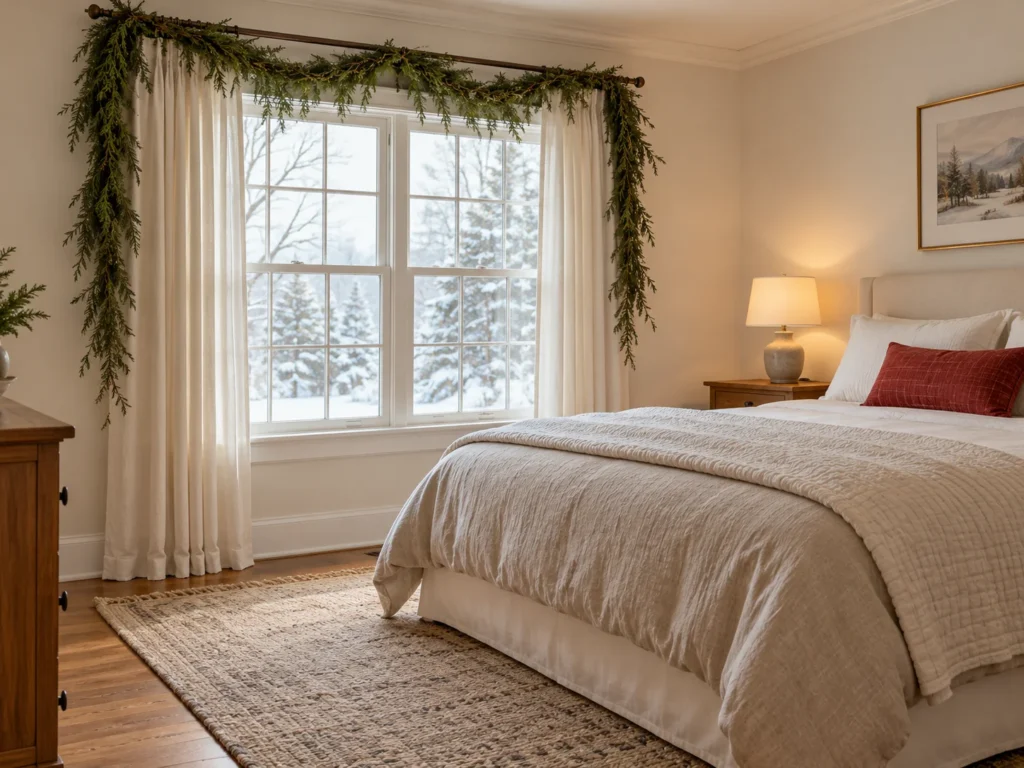 Curtain Rod Cedar Garland Drape