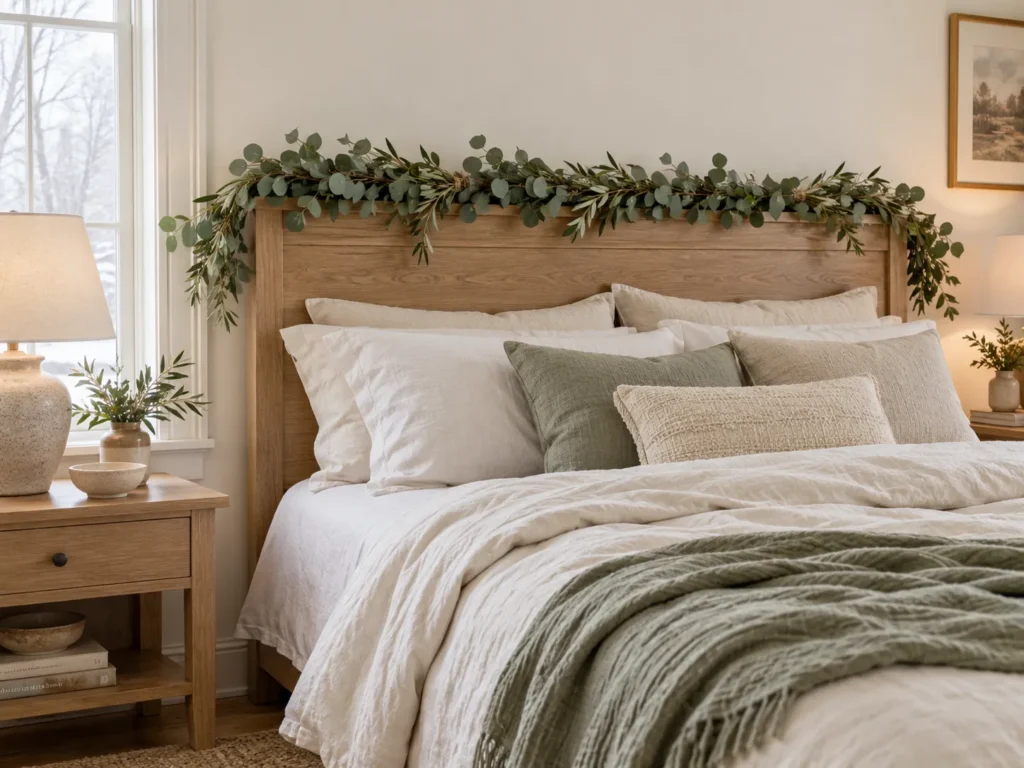 Eucalyptus and Olive Branch Garland Tied with Jute