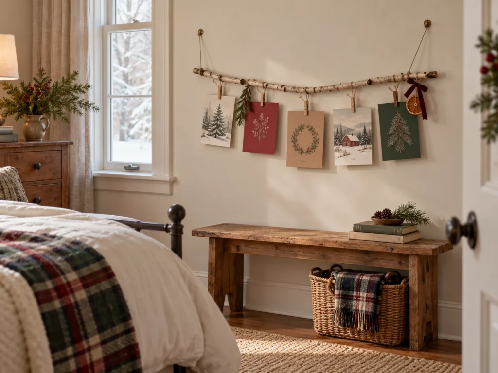 Hanging Holiday Card & Twig Display