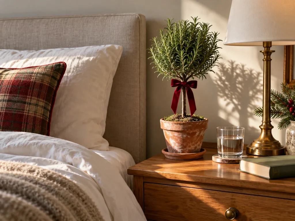 Rosemary Topiary with a Velvet Bow