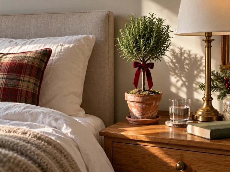 Rosemary Topiary with a Velvet Bow