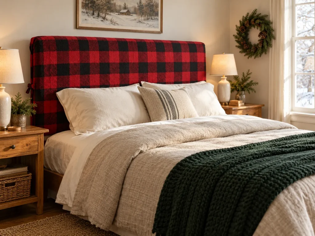 Tie-On Flannel Headboard Slipcover