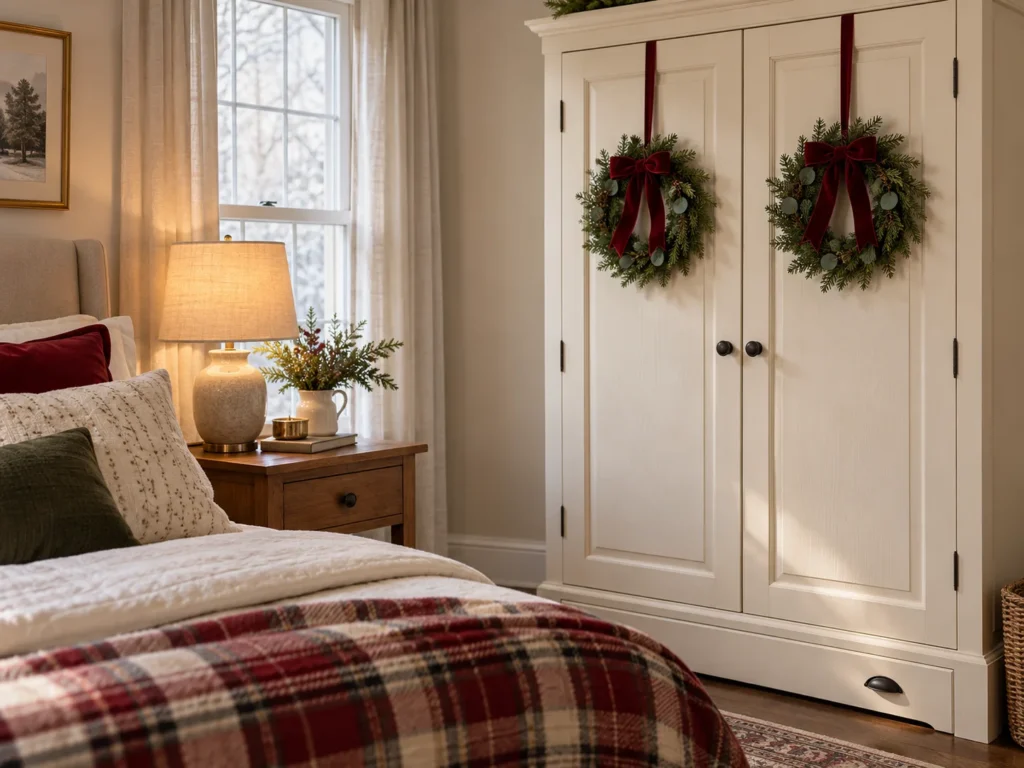 Wardrobe Door Mini Wreaths with Velvet Bows
